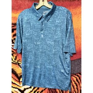 BogeyBros Golf Short Sleeve Turquoise Blue Polo Shirt Size L  "Excuses"